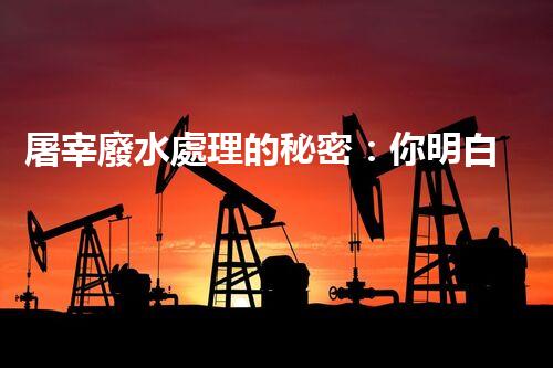 屠宰廢水處理的秘密：你明白那些污水如何變清？